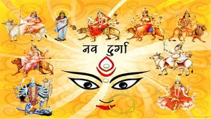 Caption: Divine Glimpse Of Nav Durga Wallpaper