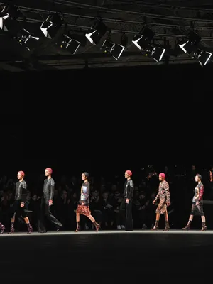 Caption: Elegance In Motion: Lanvin Runway Models Wallpaper