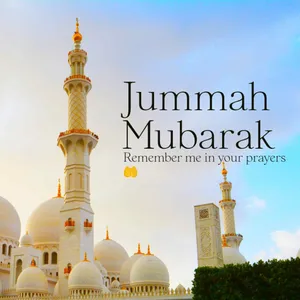 Caption: Empowering Gratitude With Jumma Mubarak Prayer Wallpaper