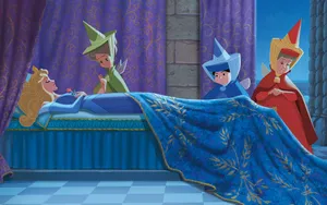 Caption: Enchanting Princess Aurora And Prince Phillip In Sleeping Beauty Wallpaper