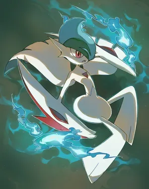 Caption: Engaging In Battle - Mega Gallade Wallpaper