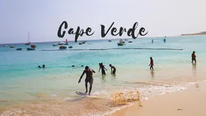 Caption: Exhilarating Surfing Adventure In Cape Verde Wallpaper