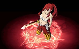 Caption: Fairy Tail's Fearless Warrior - Erza Scarlet Wallpaper