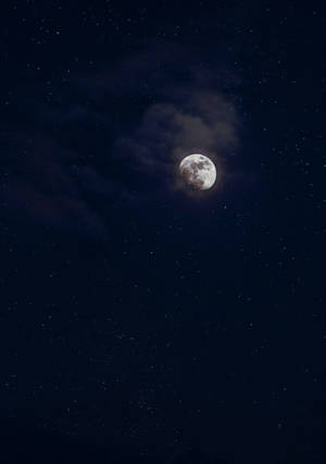 Caption: Full Moon Captured On Lenovo Tablet Screen Wallpaper