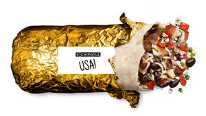 Caption: Gold Foil Wrapped Burrito Shimmering With Quality Wallpaper