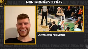 Caption: Intense Game Face Of Davis Bertans Wallpaper