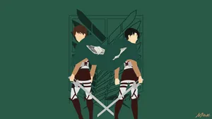 Caption: Intense Levi And Eren Showdown In Ultra-hd 4k Resolution Wallpaper