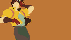 Caption: Joseph Joestar - Strong Pose In A Vibrant Background Wallpaper