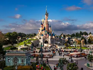 Caption: Magical Night At Disneyland Paris Wallpaper