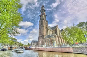 Caption: Majestic Westerkerk Tower, Amsterdam Wallpaper