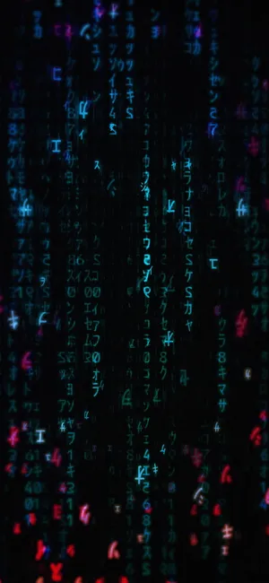 Caption: Matrix-inspired Amoled S Display Wallpaper