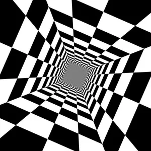 Caption: Mesmerizing Black And White Squares Optical Illusion Wallpaper