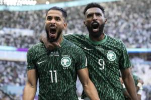 Caption: Outstanding Players From Saudi Arabia National Football Team, Al-buraikan And Al-shehri Prepared To Take The Field. Wallpaper