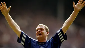 Caption: Paul Gascoigne Showcasing His Stellar Football Skills On The Field Wallpaper