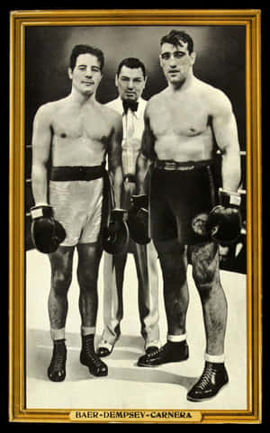 Caption: Primo Carnera, Max Baer, And Jack Dempsey At Historic Boxing Event Wallpaper