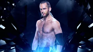Caption: Roderick Strong Showcasing Power & Determination In Promotional Poster Wallpaper