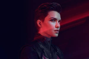 Caption: Ruby Rose Showcasing Her Unique Brushed-up Hairstyle. Wallpaper