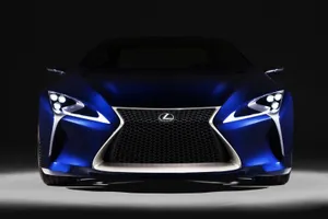 Caption: Sleek Blue Lexus Lf-lc Concept Car Wallpaper
