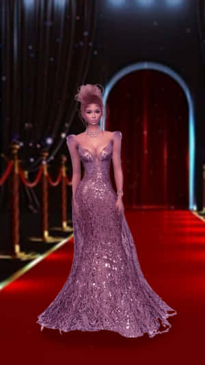 Caption: Sparkling Gown Delight On Imvu Wallpaper