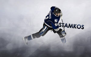 Caption: Steven Stamkos Triumphantly Celebrating After Scoring Wallpaper