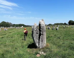 Caption: Stunning View Of Cracked Monolith In Carnac, France Wallpaper