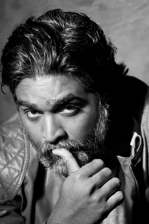 Caption: Stylish Vijay Sethupathi In Black And White Wallpaper