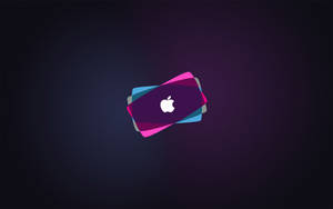 Caption: Vibrant Neon Apple Emblem Wallpaper