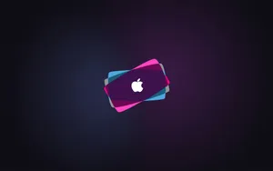 Caption: Vibrant Neon Apple Emblem Wallpaper