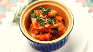 Caption: Vibrant Traditional Korean Kimchi Dish Wallpaper