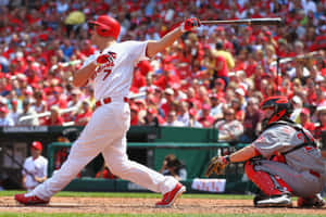 Captivating Baseball Bat Swing In Action Wallpaper