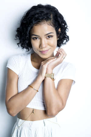 Captivating Jhene Aiko Posing For A Photoshoot Wallpaper