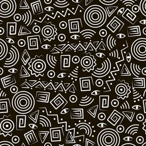 Captivating Monochrome Tribal Pattern Wallpaper