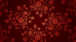 Captivating Red Aesthetic Flower Design Wallpaper