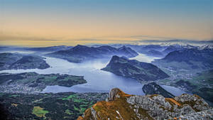 Captivating View Of Lake Lucerne In Switzerland Wallpaper