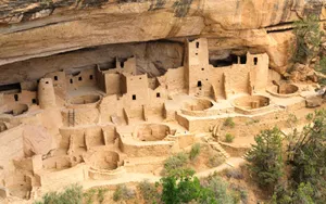 Captivating View Of The Puebloan Cliff Palace In Mesa Verde National Park. Wallpaper
