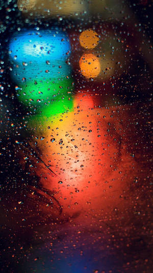 Car Lights Abstract Portrait In Rain Wallpaper