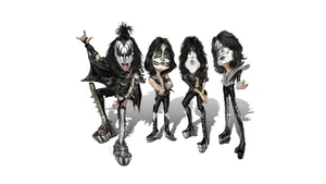Caricature Kiss Band Wallpaper