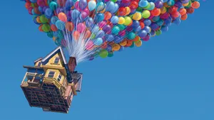 Carl's Floating House On Up Movie Wallpaper