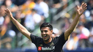 Carlos Vela Hands Up Los Angeles Fc Wallpaper