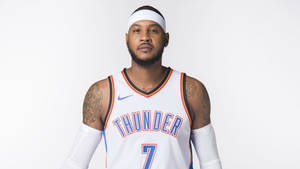 Carmelo Anthony Thunder White Portrait Wallpaper