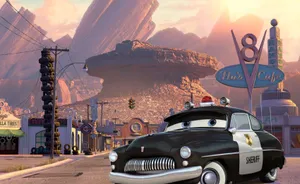 Cars 3 - A City With A Police Car Wallpaper