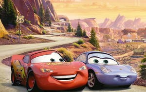 Cars Lightning Mcqueen And Rainie Wallpaper