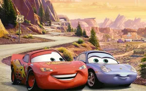 Cars Lightning Mcqueen And Rainie Wallpaper