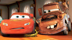 Cars Mater And Lightning Talking Wallpaper