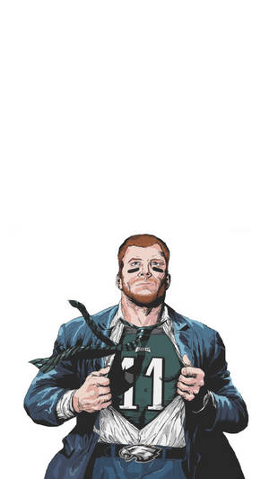 Carson Wentz Cartoon Art Wallpaper