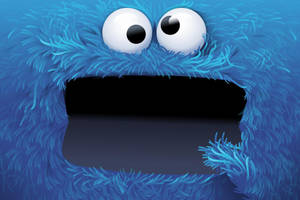 Cartoon Cookie Monster Yawning Wallpaper