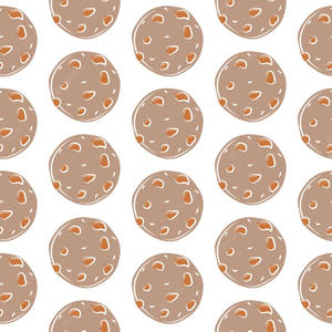 Cartoon Cookie With Almond Nuts Wallpaper