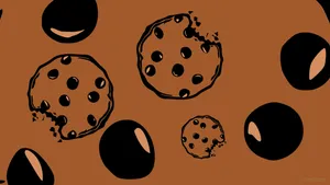 Cartoon Cookie With Bites Wallpaper