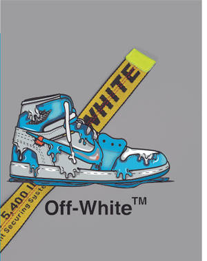 Cartoon Jordan Shoes Blue Off-white Collaboration Wallpaper