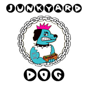 Cartoon Junkyard Dog Holding Hotdog Wallpaper